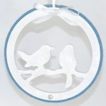 Игрушка деревянная с синим фетром «Птичка»