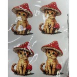 Наліпка котик-мухомор