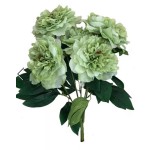 Піон букет 5 голів, зелений крупний 40 см, тканина