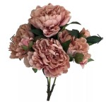 Піон букет 5 голів, фіолетовий крупний 40 см, тканина