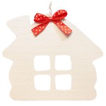 Подвес «Домик с окошком», деревянный, белый